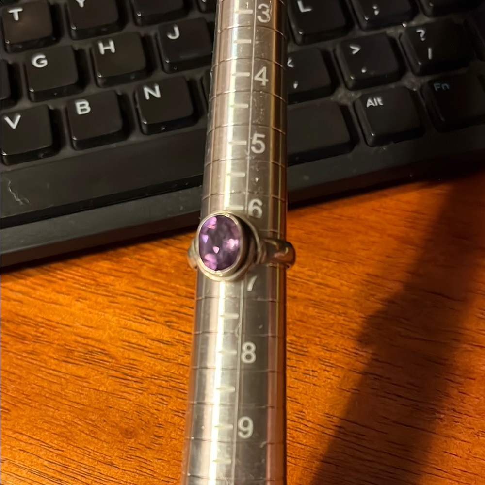 Amethyst & Sterling Silver Ring 6.5